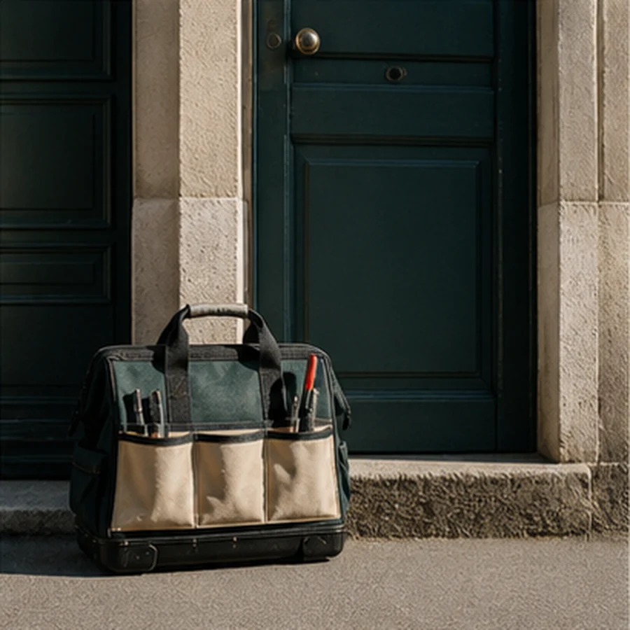 Sac d’intervention devant une porte tourangelle