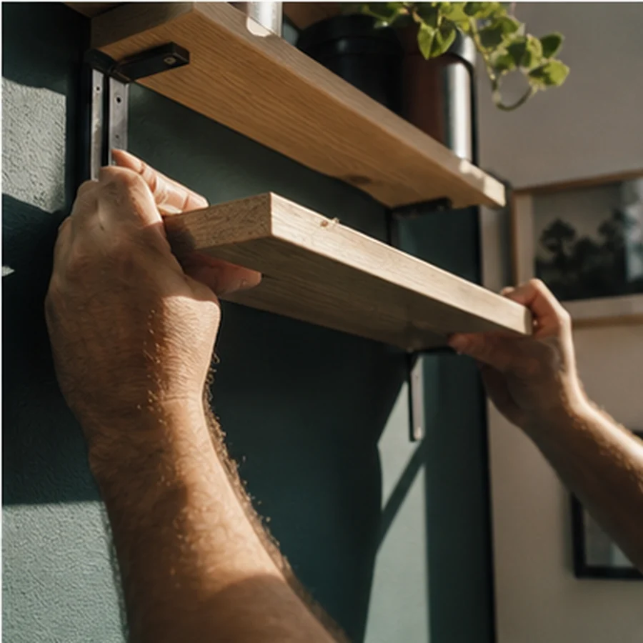 Étagère fixée au mur