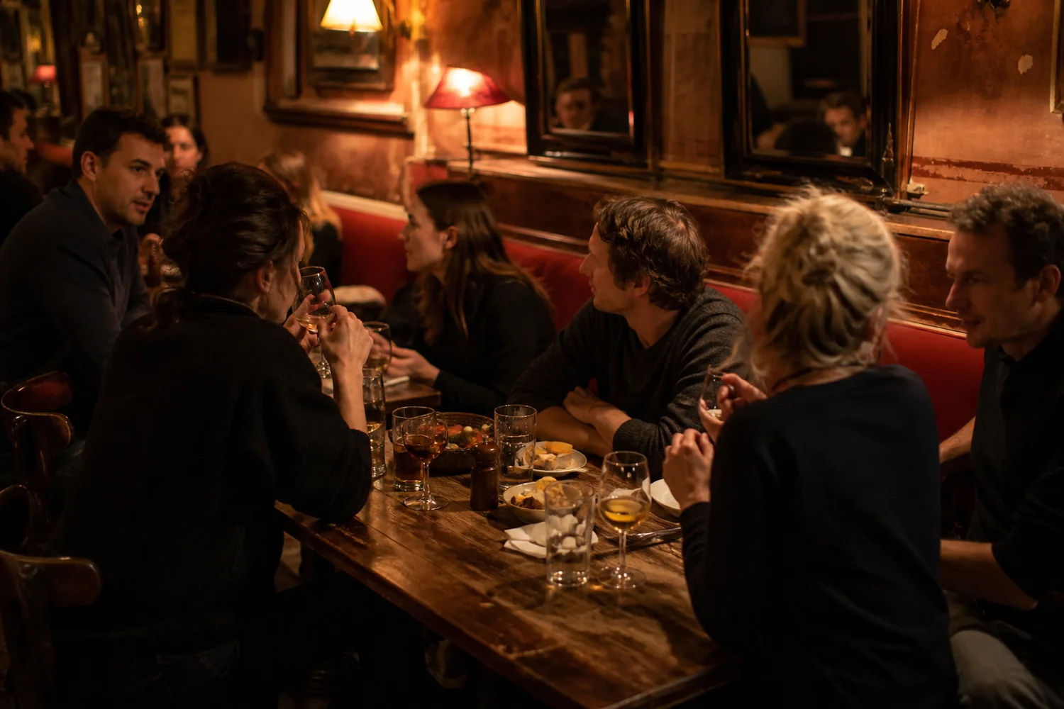 Amis réunis autour d’un verre