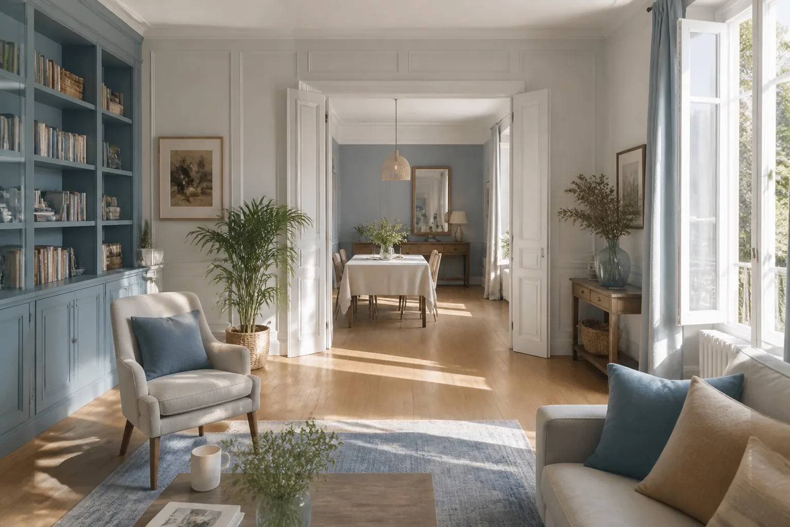 Grand salon tourangeau clair et habité