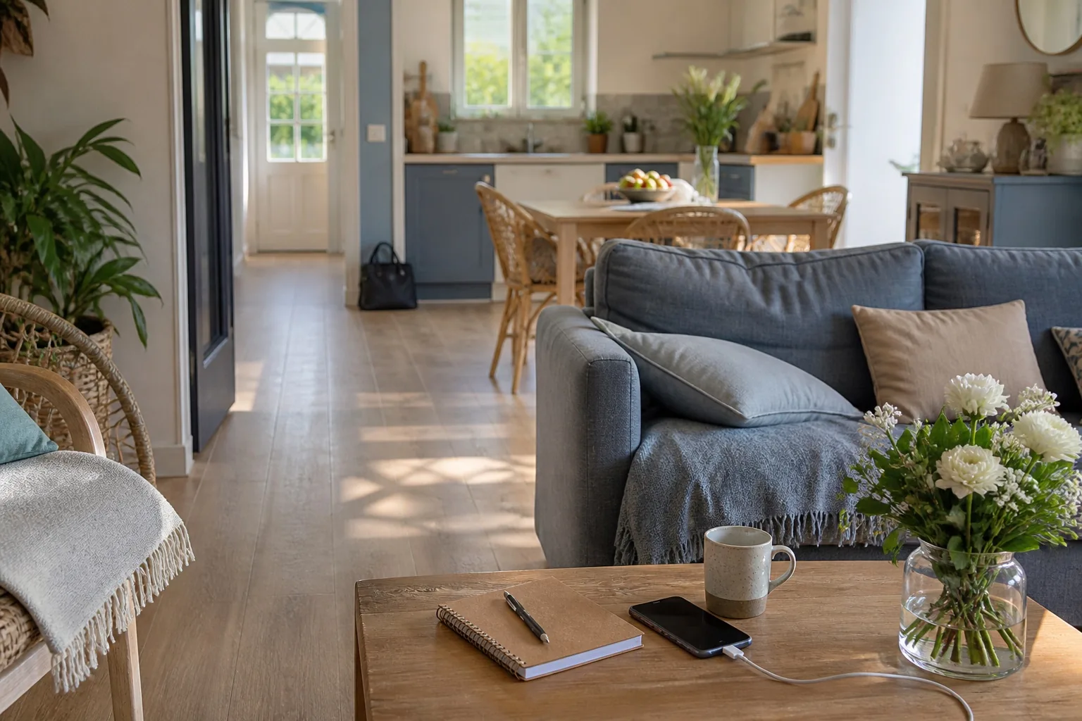 Intérieur lumineux préparé pour un retour à domicile
