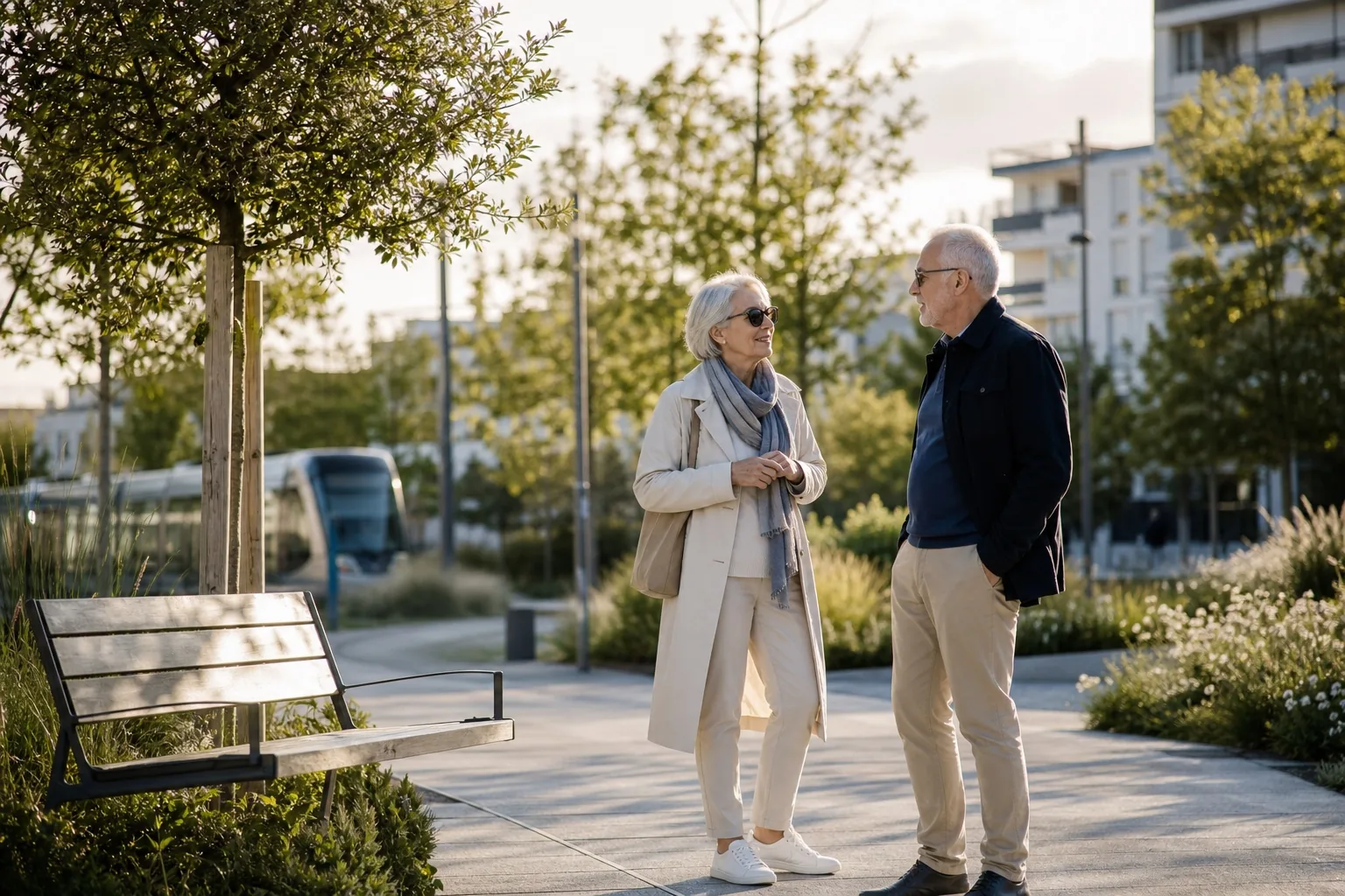Quartier calme de Joué-lès-Tours sous une lumière douce