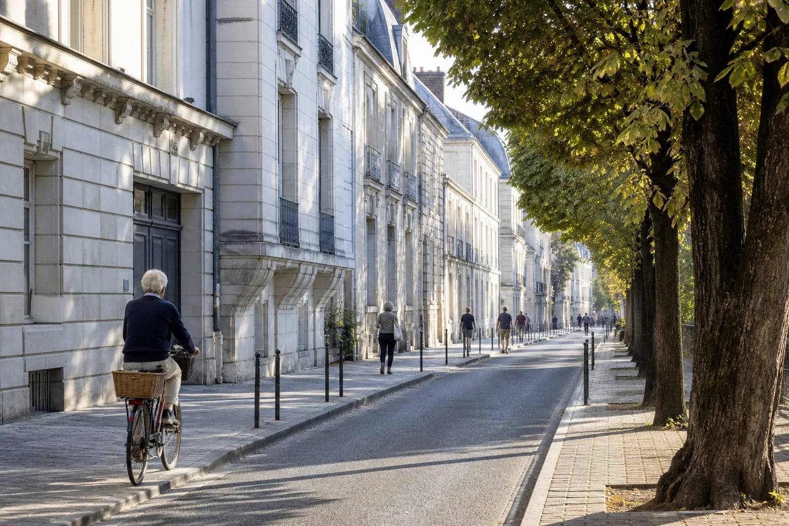 Rue calme et lumineuse du centre de Tours