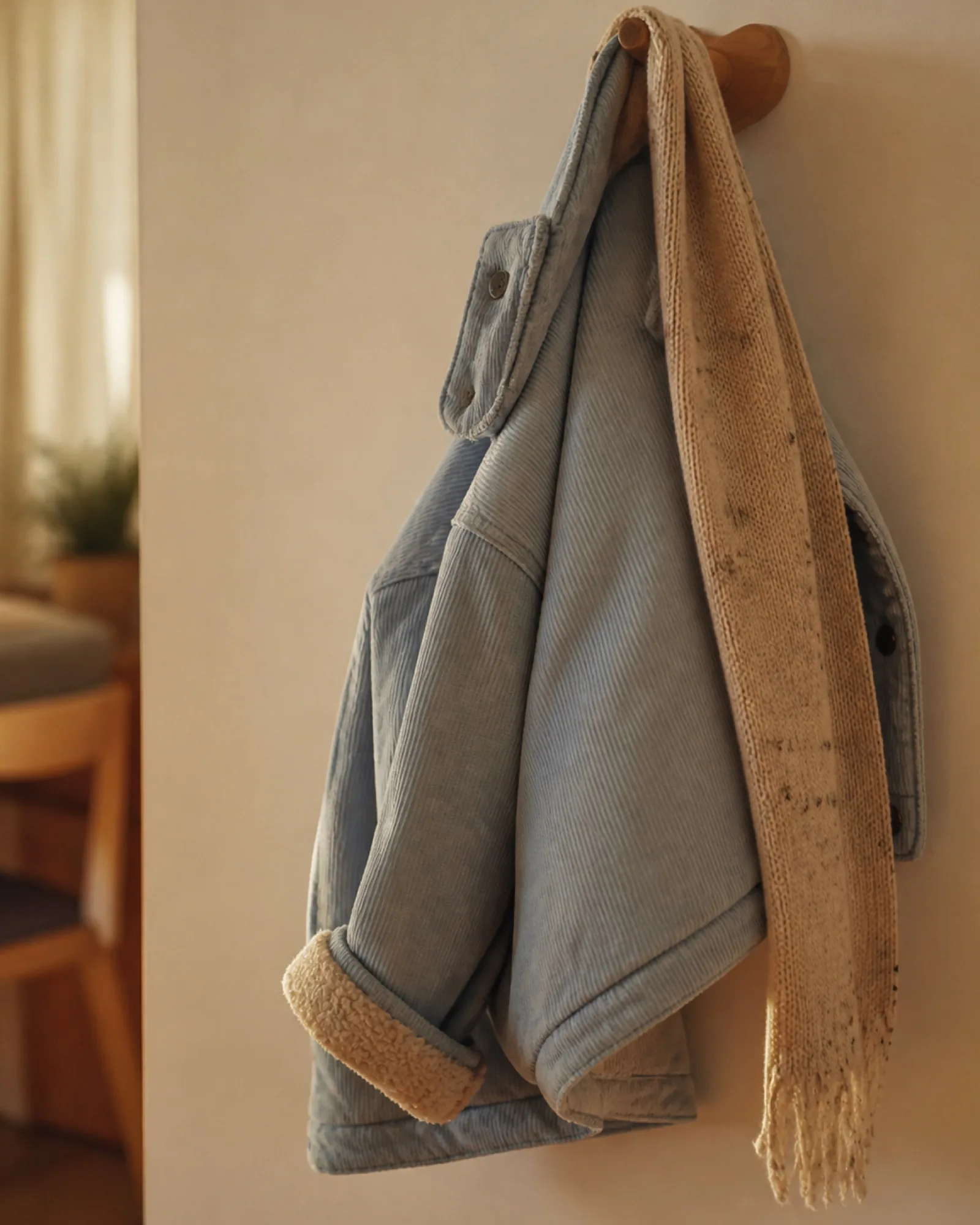 Veste d’enfant accrochée à une patère