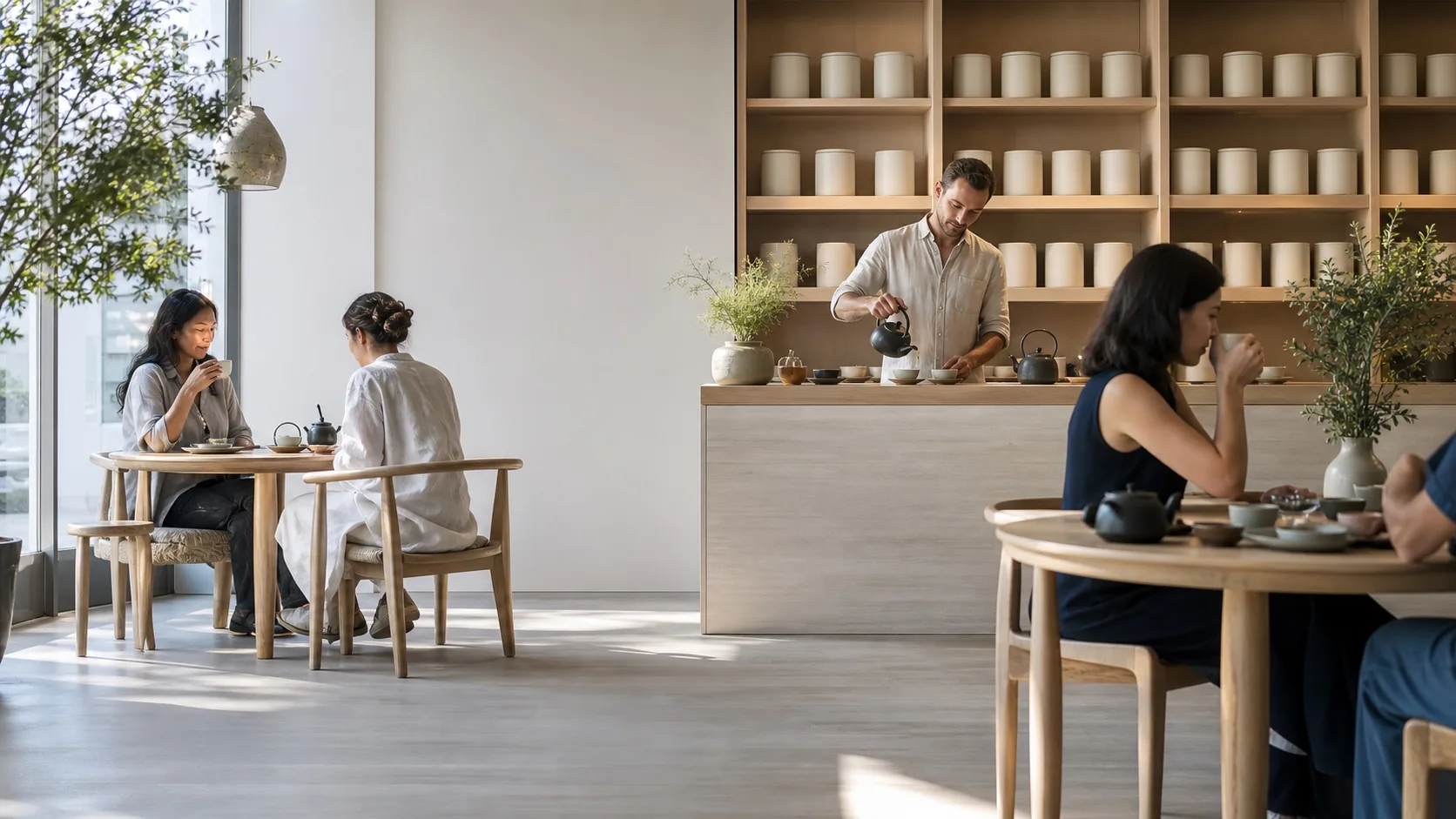 Salle du salon de thé pour un groupe
