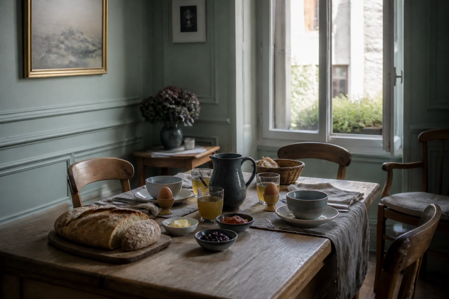 Table du petit déjeuner aux Heures Salées