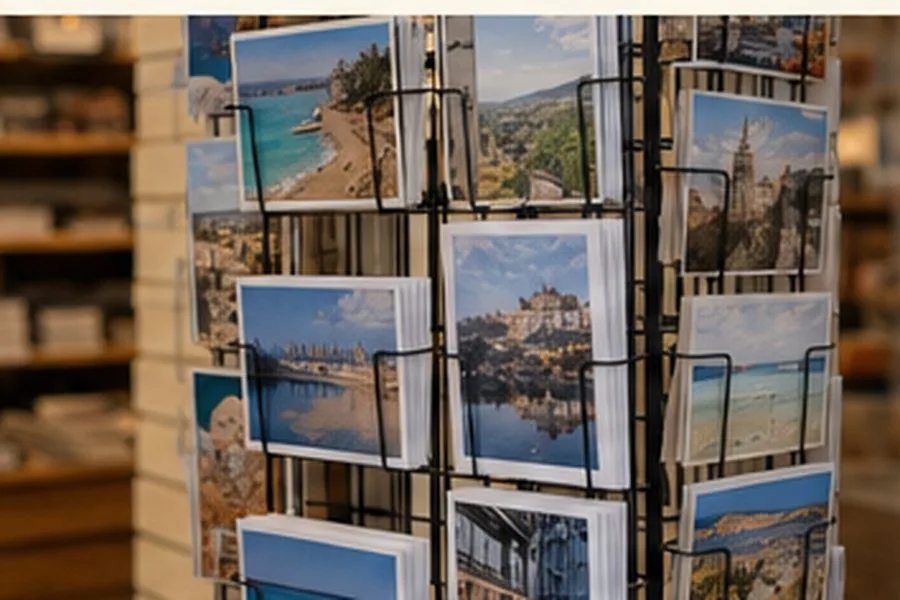 Comptoir sobre d’un commerce fictif, sans marque visible