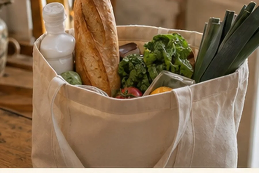 Sac réutilisable et produits du quotidien