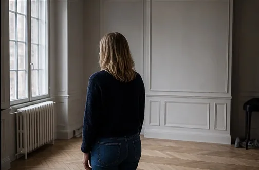 Décoratrice observant la lumière d’une pièce