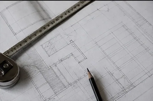 Plan et mètre ruban