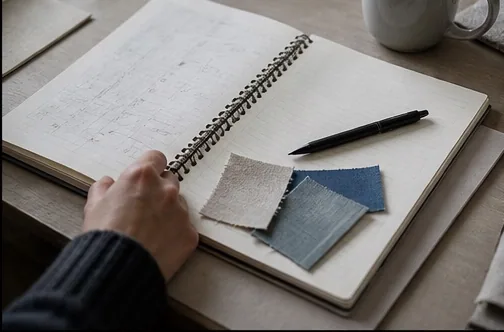 Carnet de projet et tissus