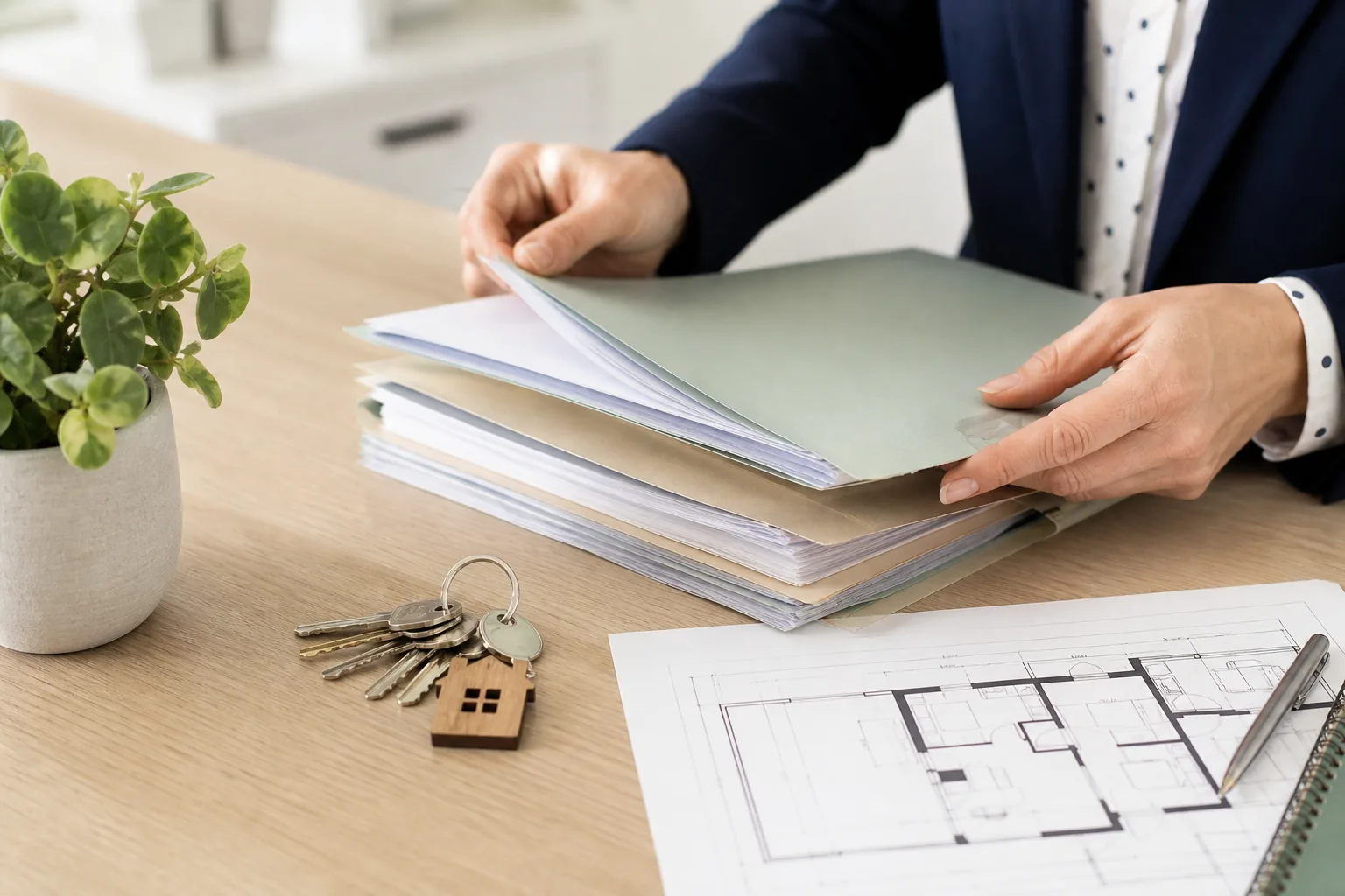 Dossier de gestion de copropriété, clés et plan