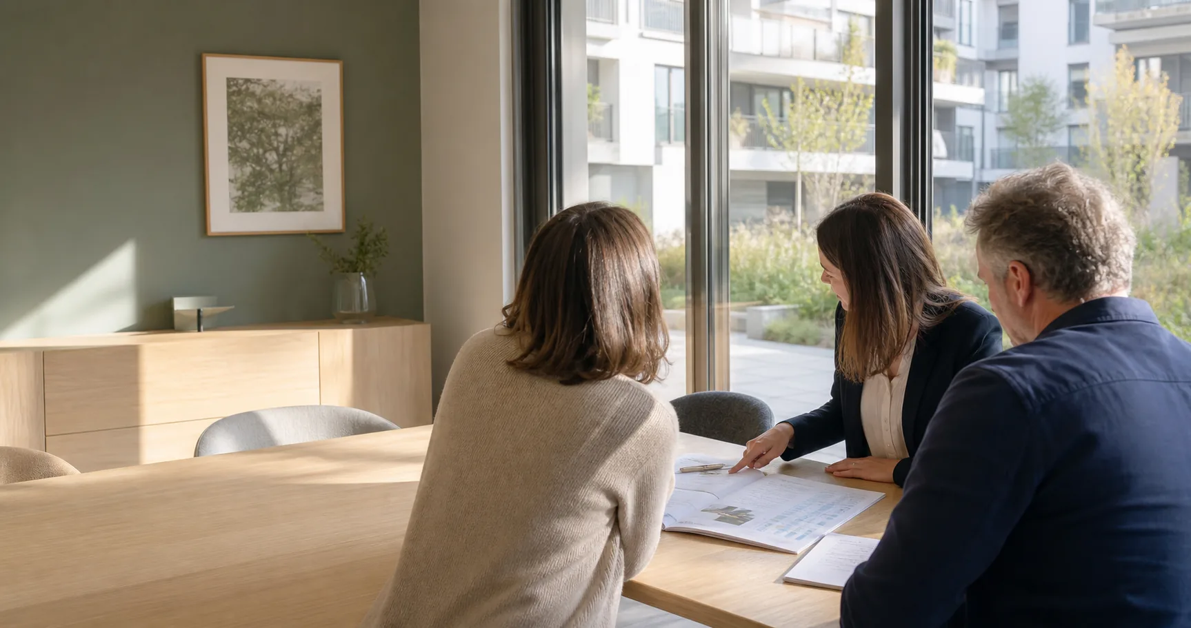 Réunion entre une gestionnaire et des copropriétaires