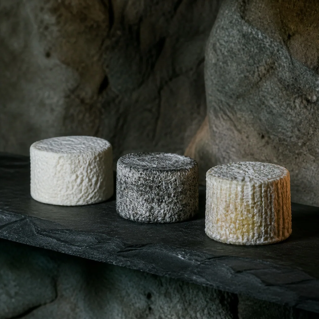 Chèvres à différents affinages