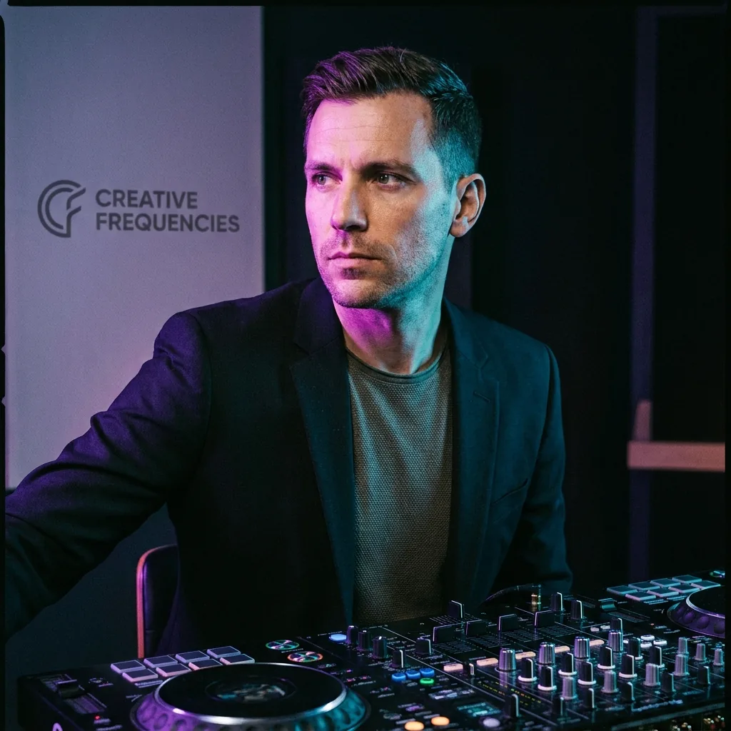 Noé, fondateur de MINUIT CINQ, derrière sa console