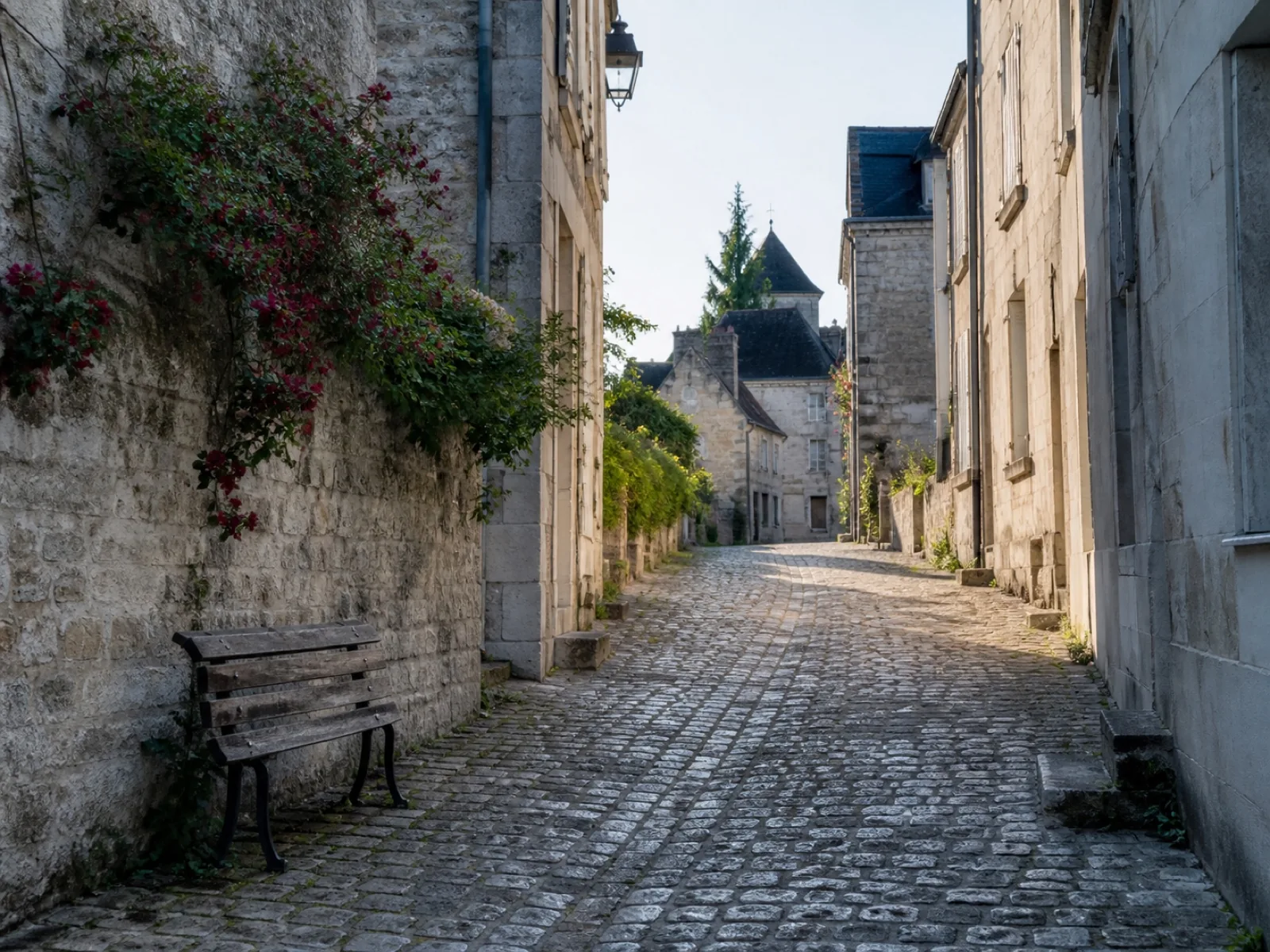 Rue de Rivebourg en fin de journée