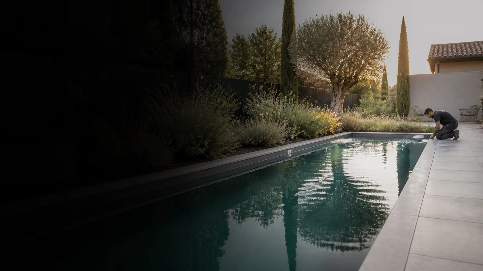 Piscine intégrée dans un jardin
