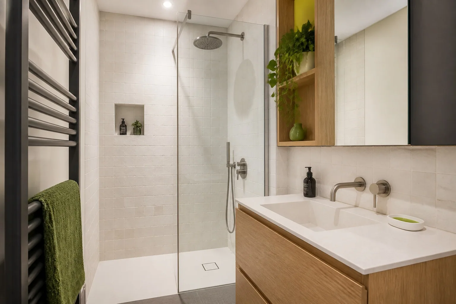 Salle de bains compacte rénovée