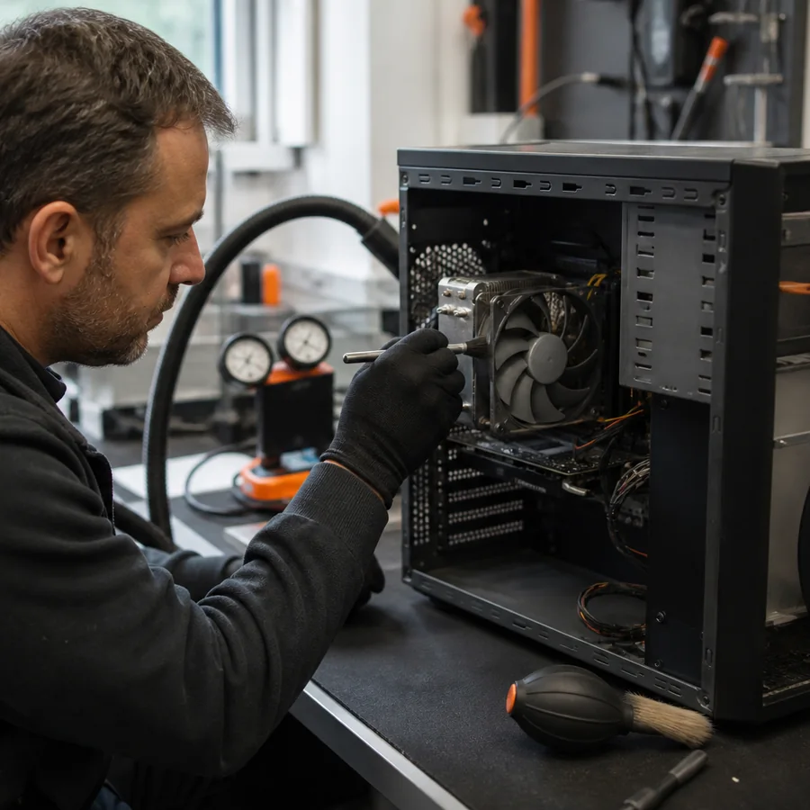 Système de refroidissement d’un ordinateur nettoyé