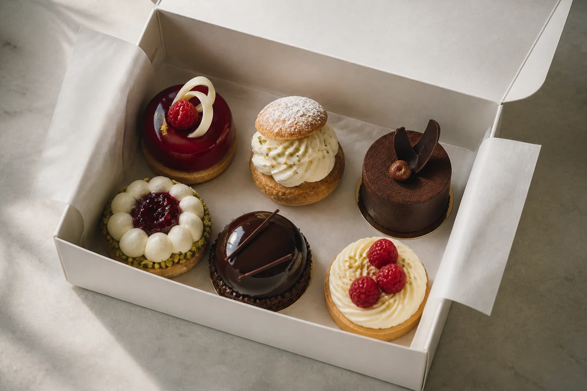 Coffret de pâtisseries assorties