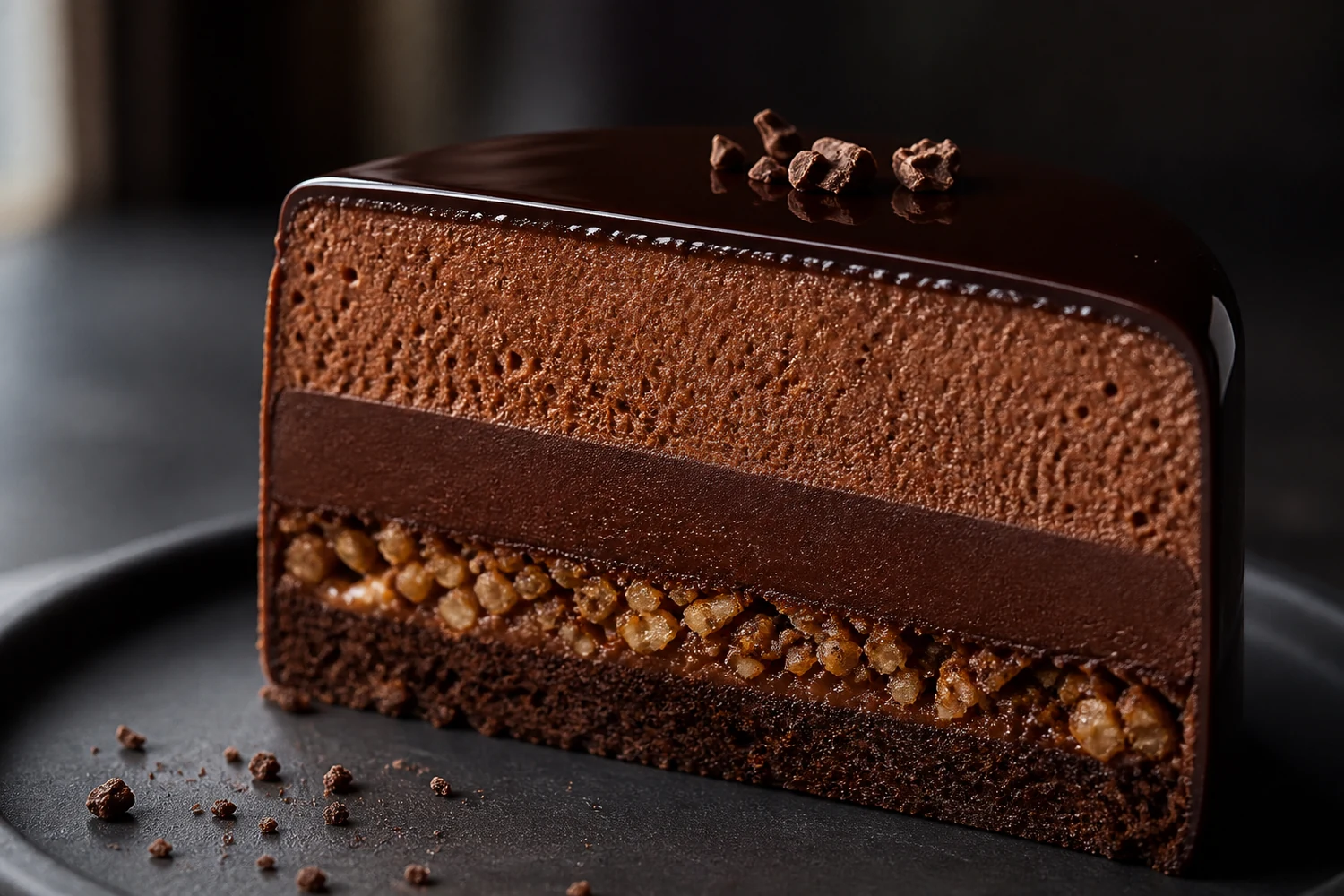 Entremets chocolat et praliné
