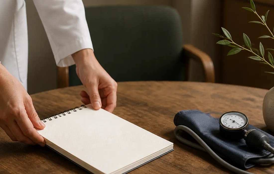 Carnet et dispositif de mesure sur une table