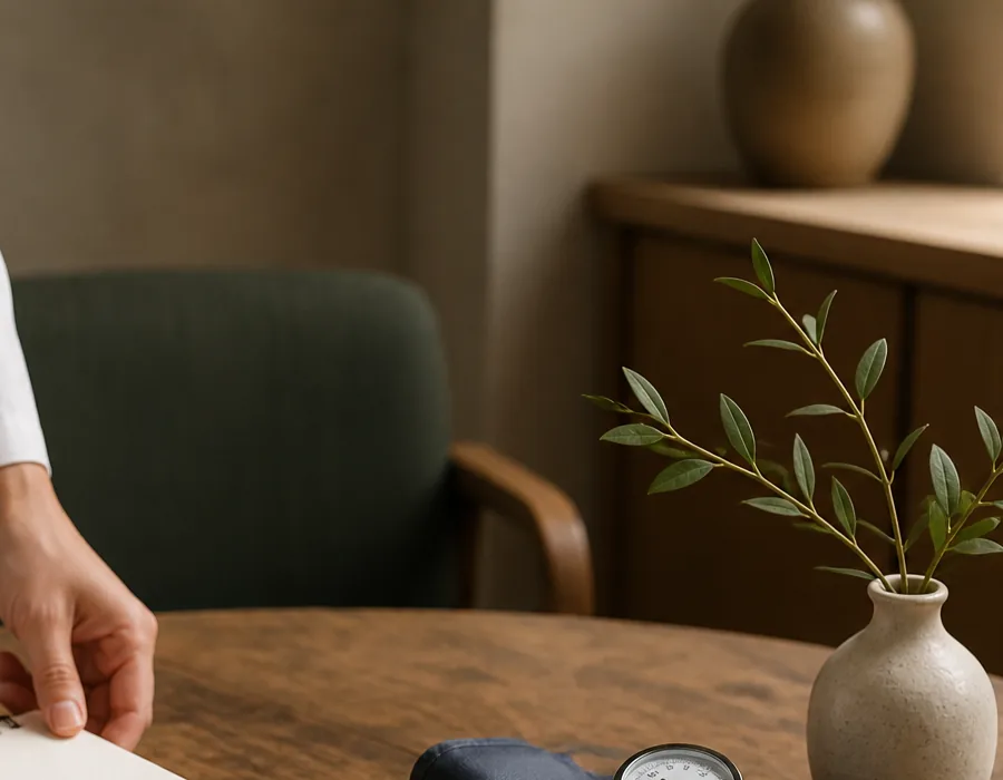 Carnet vierge sur une table de conseil