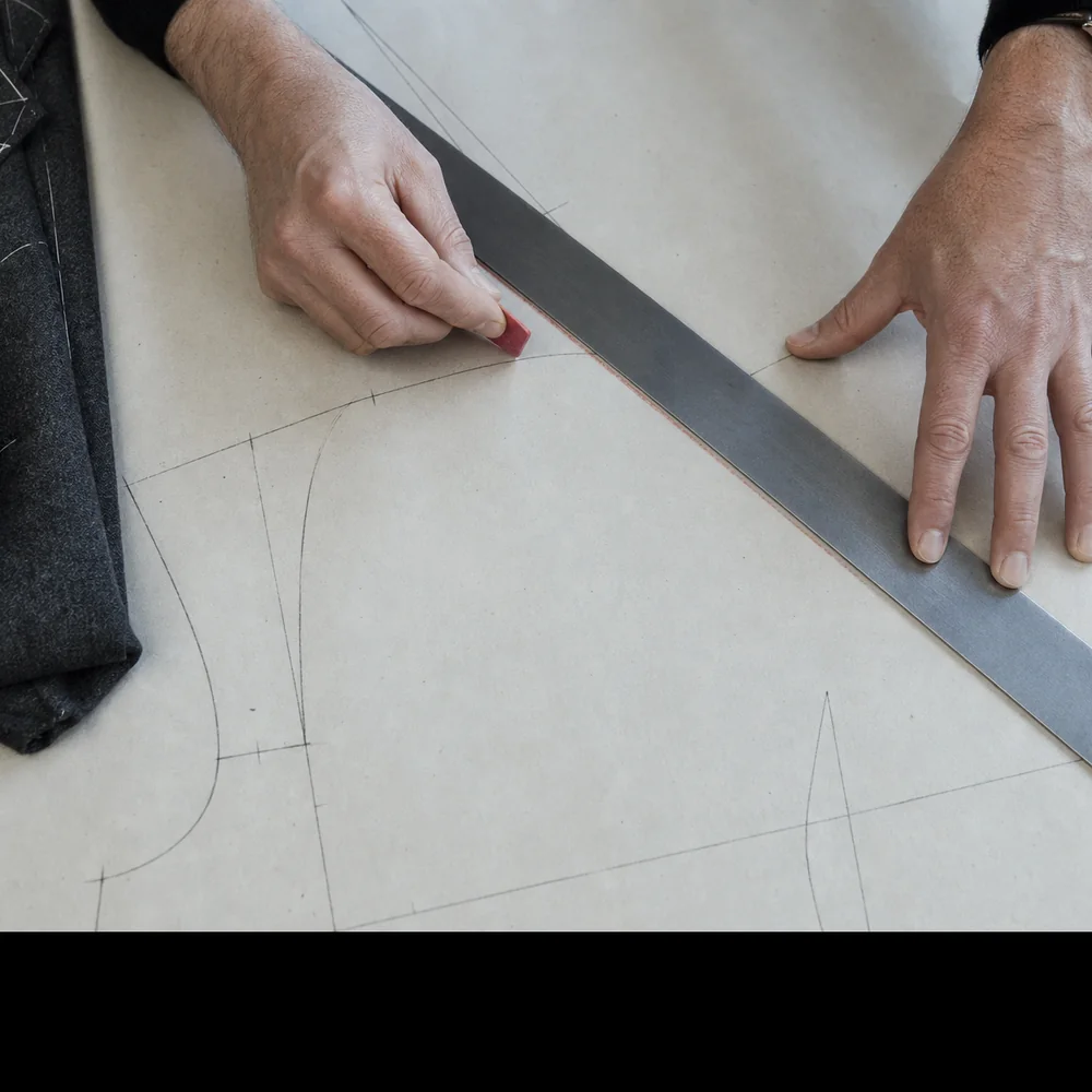 Détail d’un patron et de ses lignes de construction