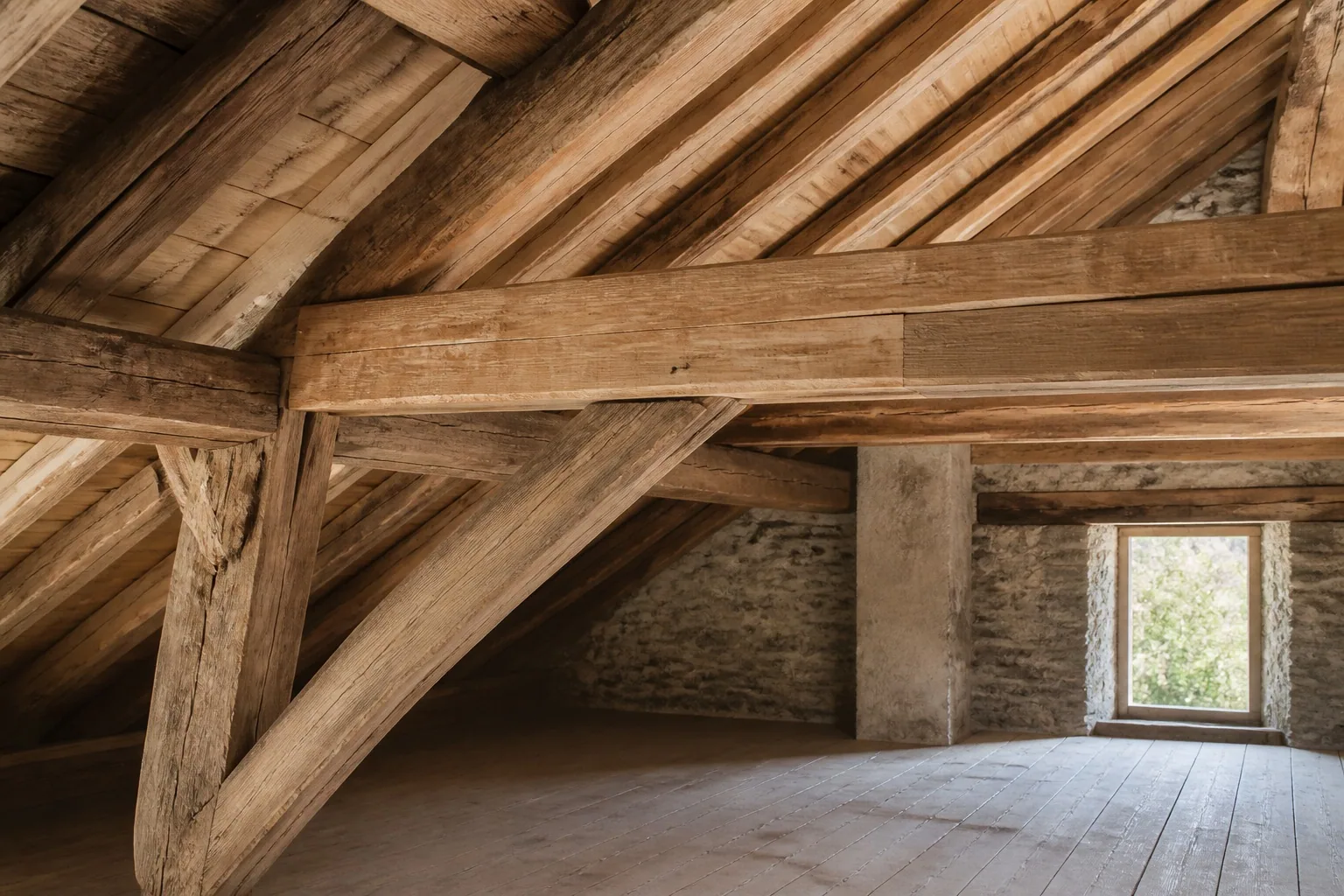 Charpente après rénovation