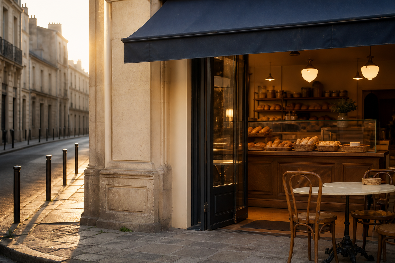 Façade accueillante et comptoir de la boulangerie Maison Miette