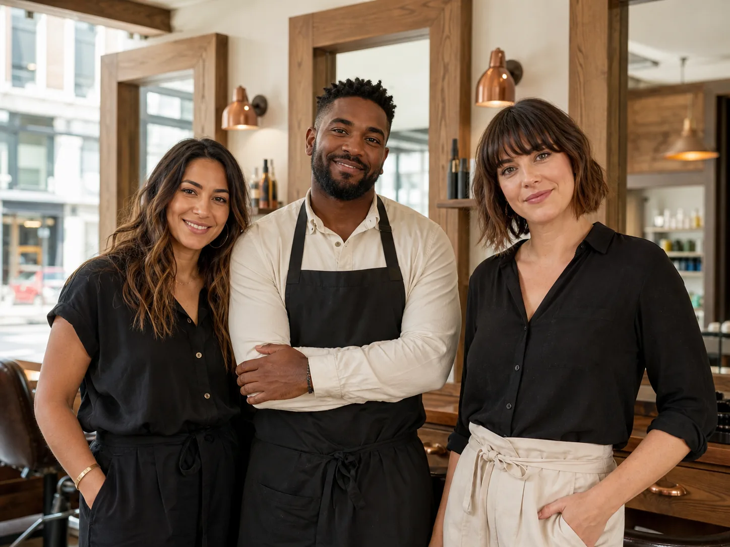 L’équipe de trois coiffeurs de Studio Nuance