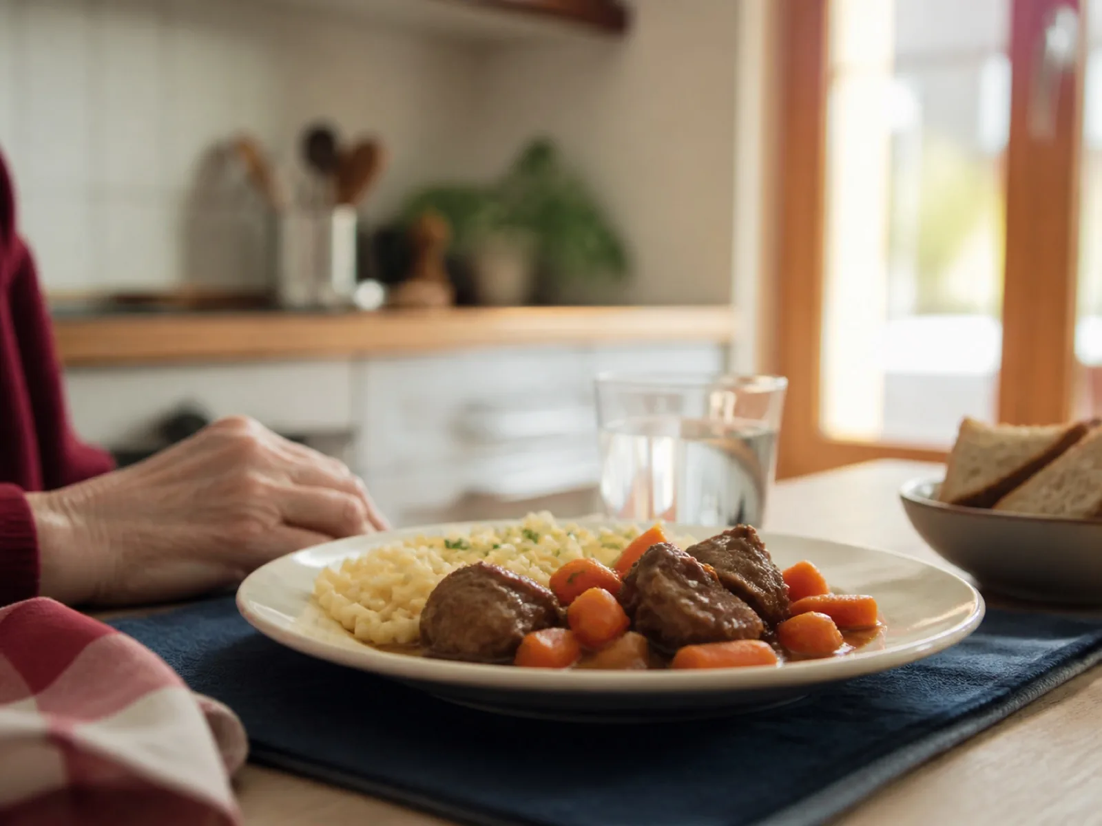 Bœuf mijoté, carottes et petites pâtes