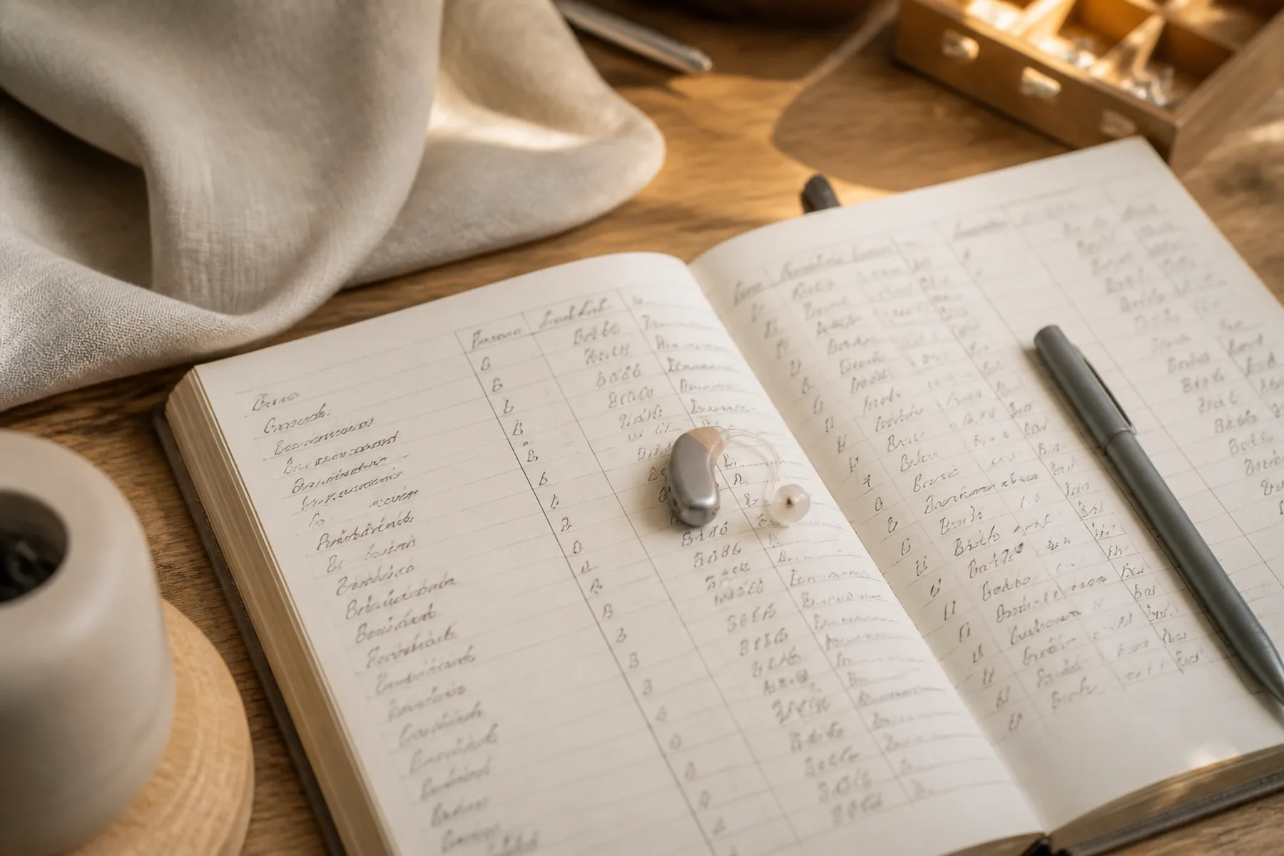 Le carnet de suivi ouvert sur l'établi