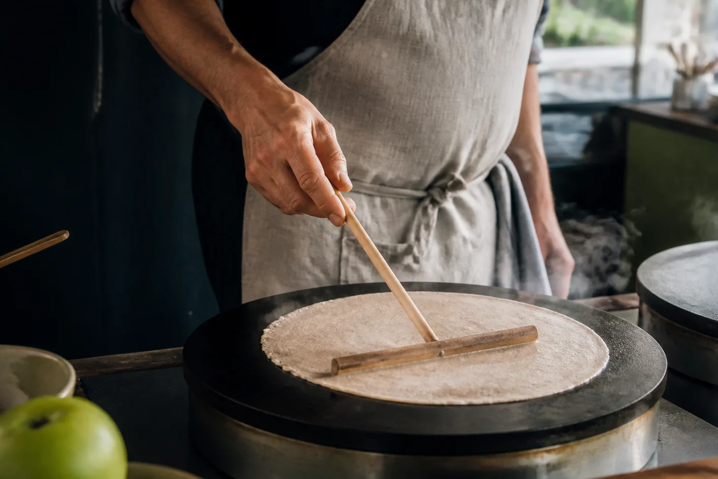 Pâte versée sur le billig