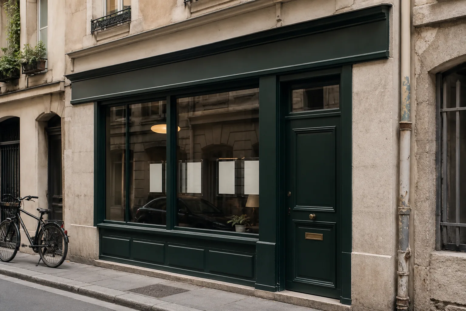 Façade d'une agence de quartier à Lyon