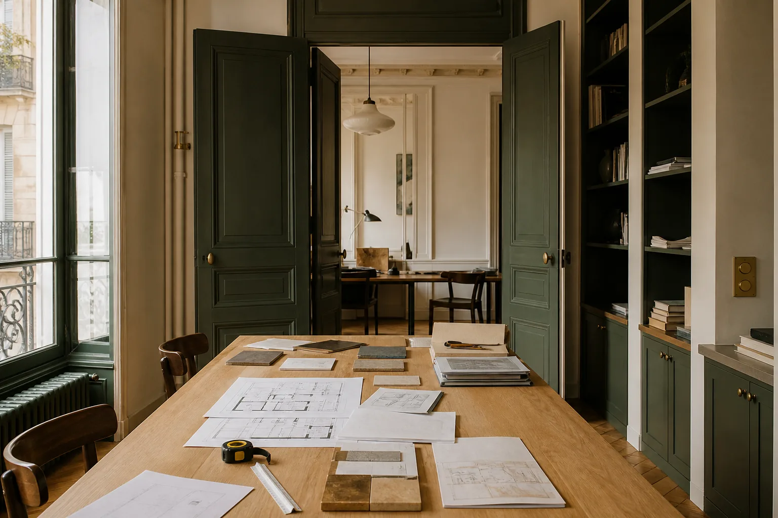 Table de travail de l'agence Vantaux Immobilier